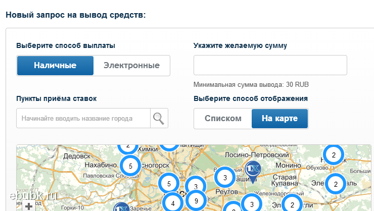 ппс пункты приема ставок букмекерской конторы 1xbet